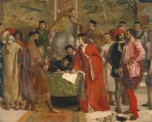 Hook, James Clarke; The Defeat of Shylock; Manchester Art Gallery; http://www.artuk.org/artworks/the-defeat-of-shylock-205228